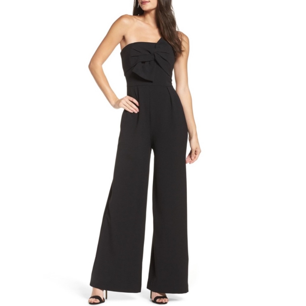 Chelsea28 Black Strapless Bow Front Jumpsuit 6